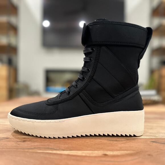 Fear Of God EU 45 US 9.5 Military Black Nylon High Top Sneaker FG-MSNY-BLK16 main image 9